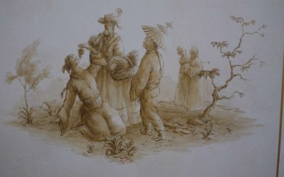 TROMPE L’OEIL : décor peint en chinoiseries et faux marbres