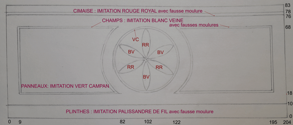 Sujet imposé pour le concours UN des MEILLEURS APPRENTIS de FRANCE 2024, option peintre en décor : réalisation d'une marqueterie de marbres et bois.