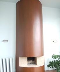 FAUX BOIS sur une cheminée monumentale